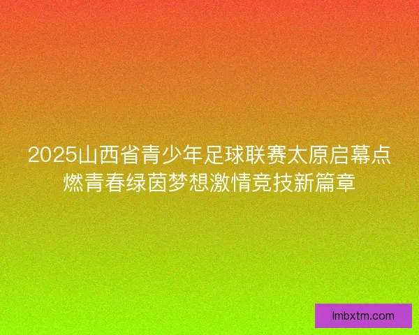2025山西省青少年足球联赛太原启幕点燃青春绿茵梦想激情竞技新篇章